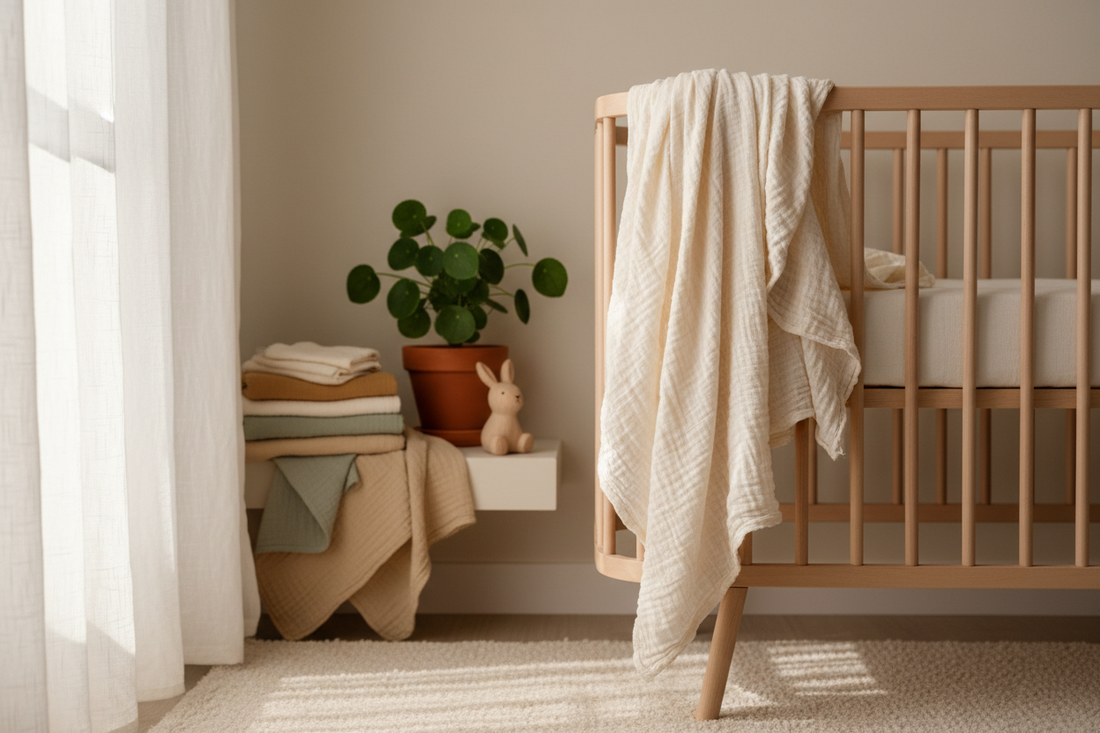 Musselin Textilien im Kinderzimmer für Babys und Kindern. Der perfekte Stoff für alle Fälle