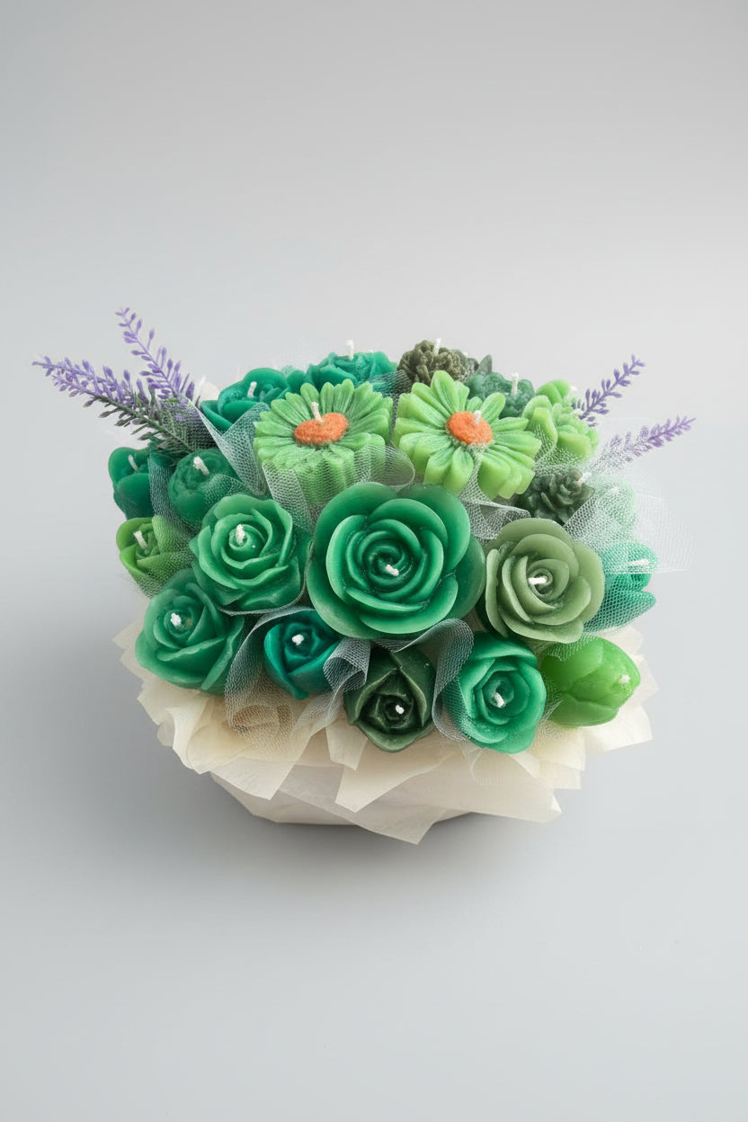 Handgegossener Blumenstrauß aus Kerzenwachs – Ein Gruß, der bleibt