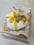 Premium Musselin Baby-Set mit Löwen Muster als Geschenk für die Geburt oder Erstausstattung