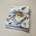 Premium Musselin Baby-Set mit schlafenden Bärchen in hellgrau und weiß als Geschenk für die Erstausstattung
