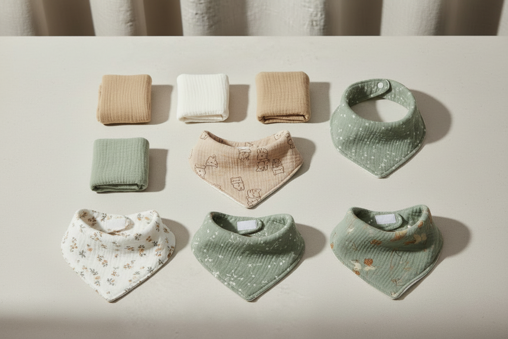 Musselin-Lätzchen für Babys – weicher Schutz aus atmungsaktivem Double-Gauze