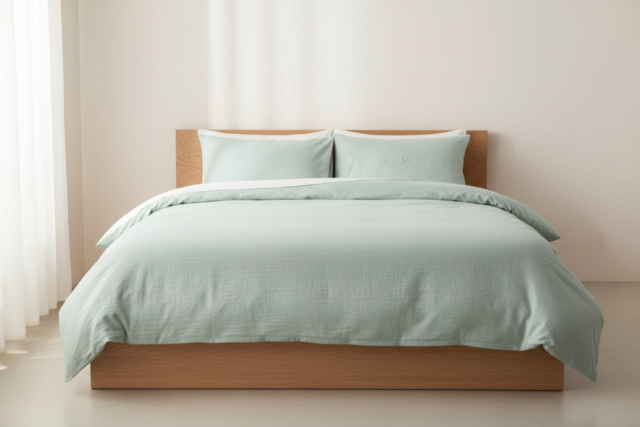 Musselin-Bettwäsche Set in Mint – sanfte Farbe, weiches Musselin-Bettzeug