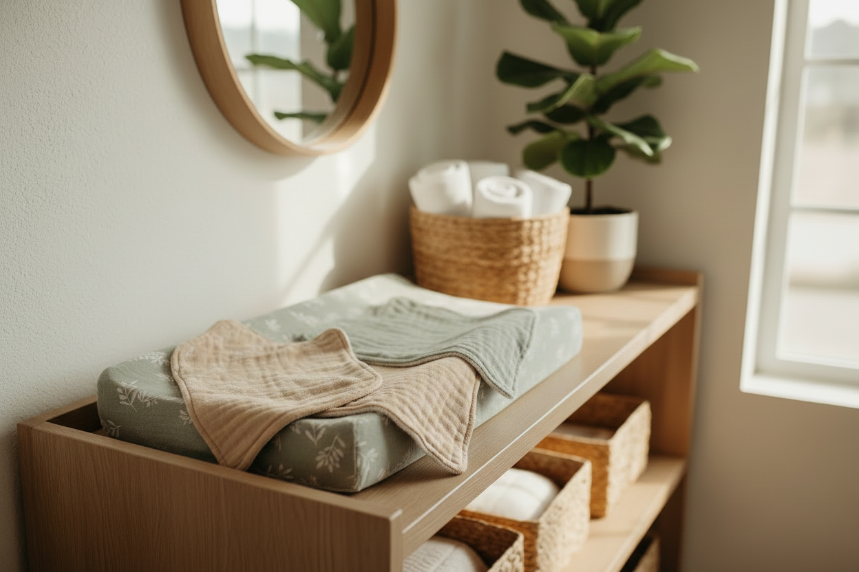 Musselin-Spucktuch aus weichem Double-Gauze – ideal für Neugeborene und Babys